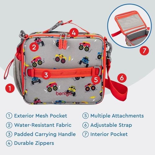 Bentgo® Kids Lunch Bag Set - New & Improved 2023 Water Bottle for Trucks | Durable & Stylish