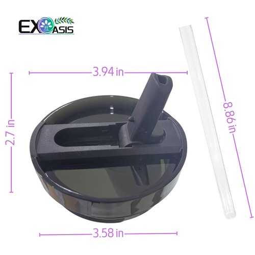 𝐃𝐞𝐭𝐚𝐜𝐡𝐚𝐛𝐥𝐞 Leak Proof Flip Straw Lid Replacement for 40oz Stanley Tumbler,No Spill Accessories with Extended Straw & Detachable Lid