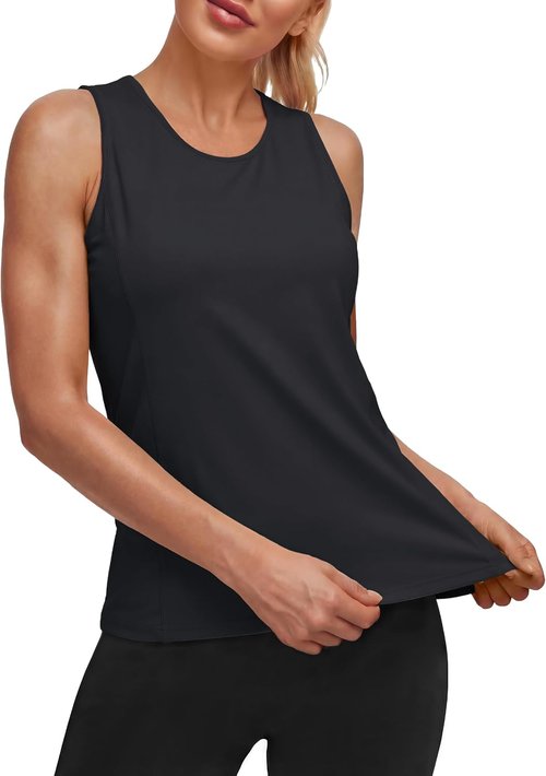 MAGCOMSEN Women's Sleeveless Workout Tank Tops - UPF 80+ Dry Fit Athletic Gym Shirt for Summer