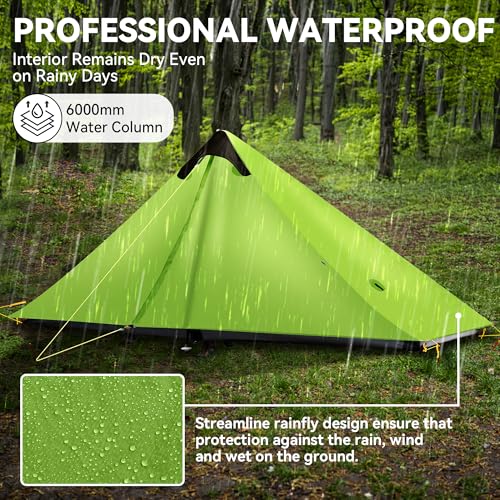 FBSPORT Ultralight 3-Season Backpacking Tent for 1-2 Persons, Waterproof Camping Shelter
