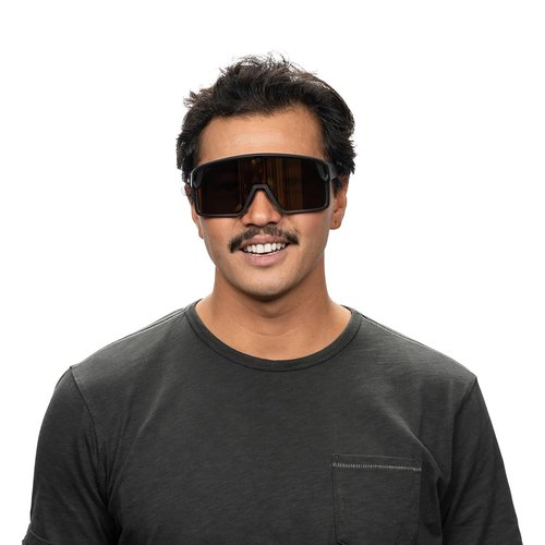 Spy Optic Monolith, Cylindrical Shield Sunglasses, Color and Contrast Enhancing Lenses, Matte Teal - Happy Gray Green Dark Blue Spectra Mirror Lenses