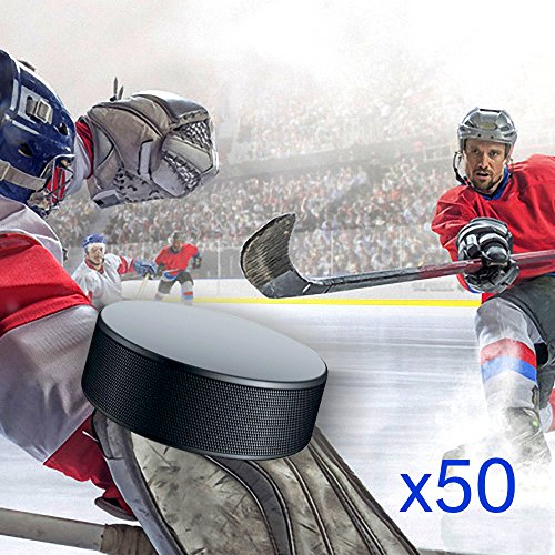 Bulk Hockey Pucks 50 Count for Ice Hockey Training & Competition - Durable Rubber