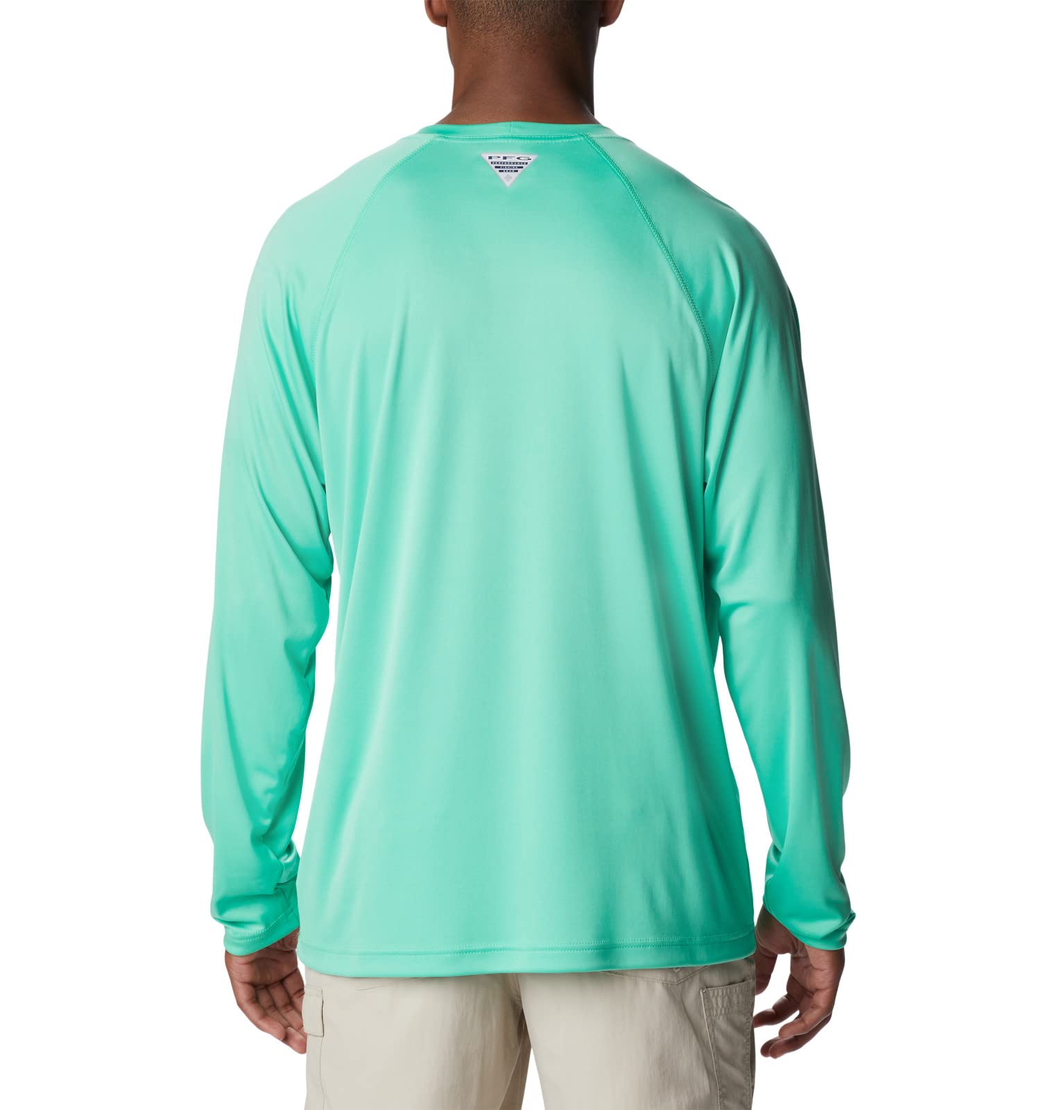 Columbia Men's Terminal Tackle Long Sleeve Fishing Shirt, Light Jade/Metal Logo, Large
