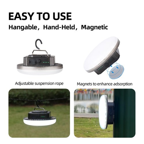 12000mAh 5000LM Camping Lights 3 Lighting Modes Bright Rechargeable LED Lamp 40W Hanging Tent Lights IPX5 Waterproof,Magnet,Power Failure Emergency Survival Kits & Christmas Day Gift