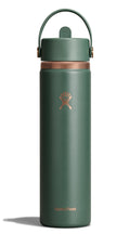 Hydro Flask Water Bottle - Insulated Stainless Steel - Wide Straw Lid, Non Spill, Leakproof in 24 Oz Forest Green Arc