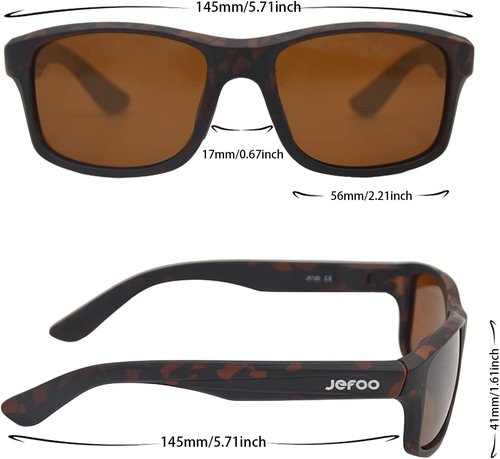 Jefoo Polarized Sports Sunglasses - UV400 Protection for Men | Ideal for Driving, Cycling & Fishing