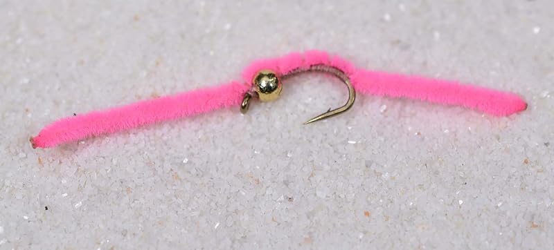 Tungsten Bead San Juan Worm Flies on Mustad 14 Hooks - Assorted 1 Dozen