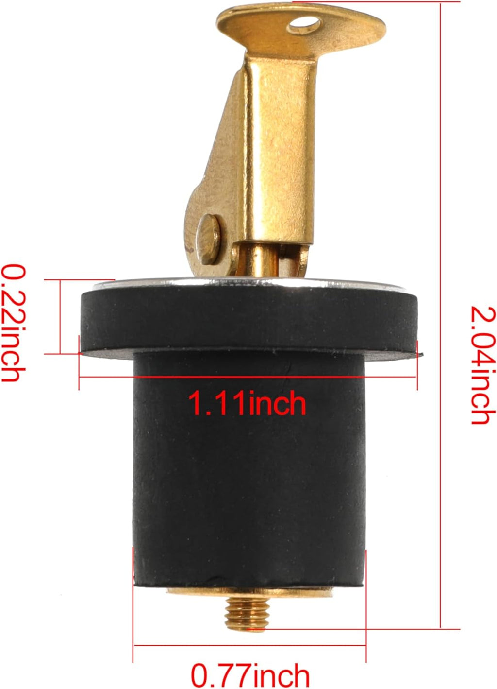 Boat Drain Plug - Brass Snap Plug with Rubber Seal | Marine Twist Accessories for Boats