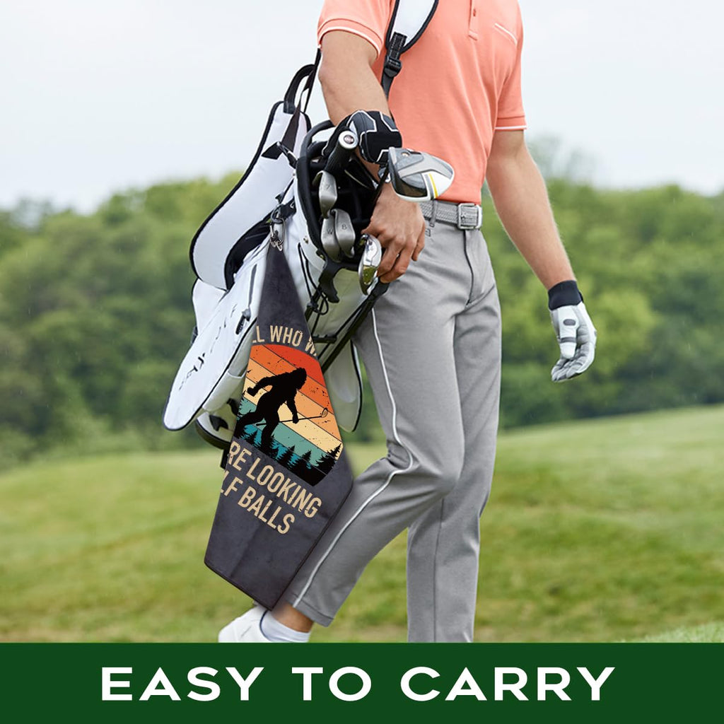 rofiowa Not All Who Wander are Lost Polyester and Cotton Printed Golf Towel, Funny Golf Accessories for Men Women, Golf-Gifts for GolfFan Dad Grandpa, Golfs Lover Retirement Birthday Gifts