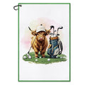 DYJYBMY Highland Cow Funny Printed Golf Towel with Clip, Cute Cow Golf Accessories for Men Women, Golfing Gifts for Family Dad Friend Mom, Christmas Birthday Thanksgiving Retirement Gifts for Golfer