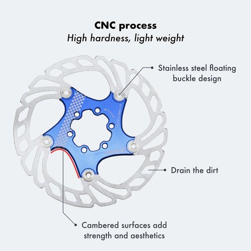 DJC Bike Brake Disc Rotor MTB Floating Brake Disc 140mm 160mm 180mm 203mm with 6 bolts Road Bike MTB BMX Steel Aluminum Brake Disc iiipro (4# golden, 180mm)