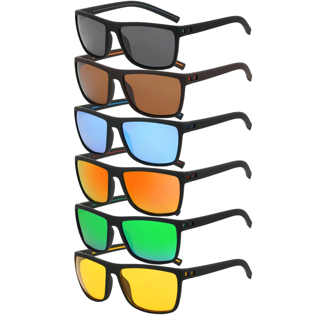 Viwnrxta 6 Pcs Polarized Sunglasses Men Women, Lightweight Classic Sport with UV Protection for Fishing Driving Golf Running Cycling (Style A)