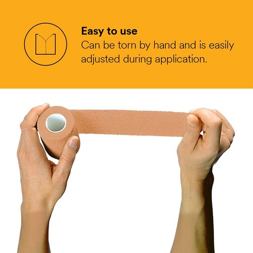 3M™ Coban™ NL Non-Latex Self-Adherent Wrap with Hand Tear, 2082, 2 in x 5 yd, 36 Rolls/Case