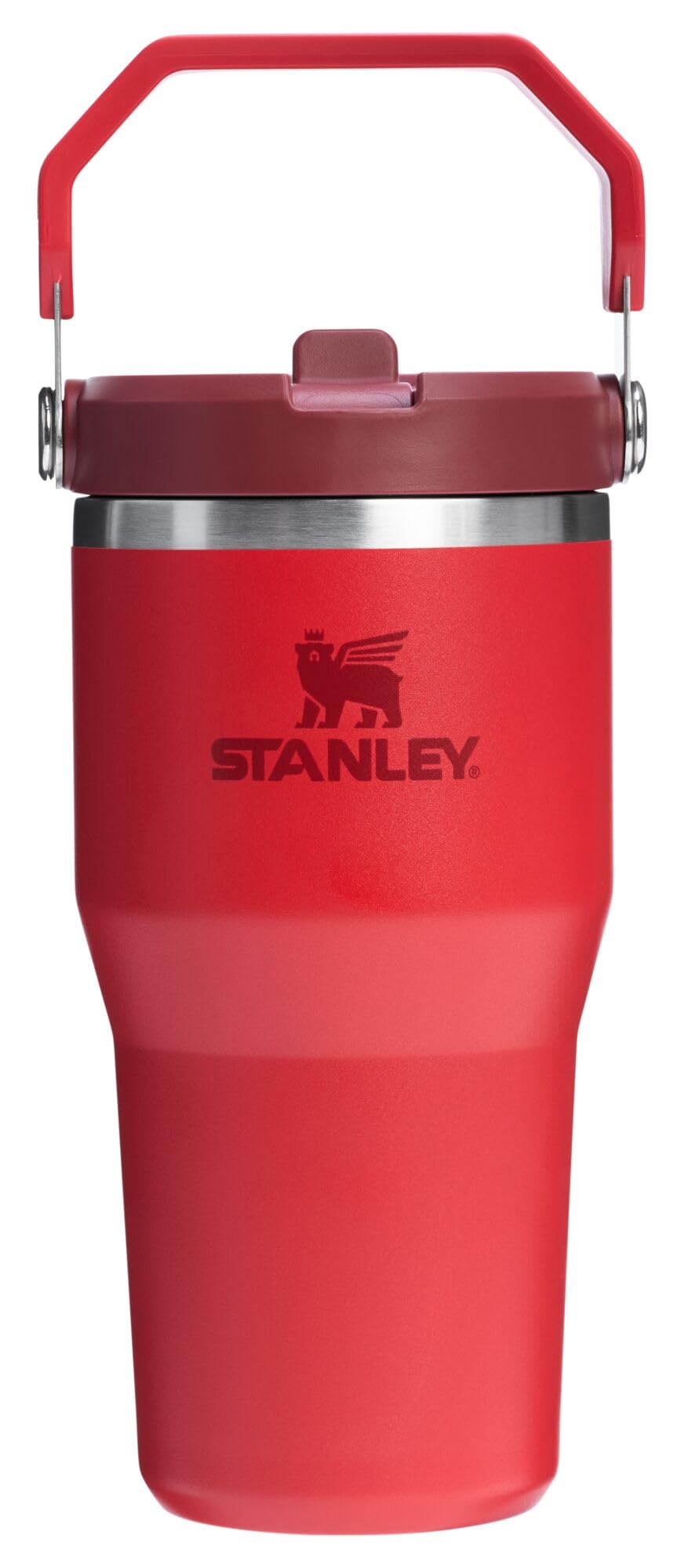 STANLEY IceFlow 2.0 Flip Straw Tumbler with Handle 20 oz | Twist On Lid and Flip Up Straw | Leak Resistant Water Bottle | Insulated Stainless Steel | BPA-Free | Chili Red