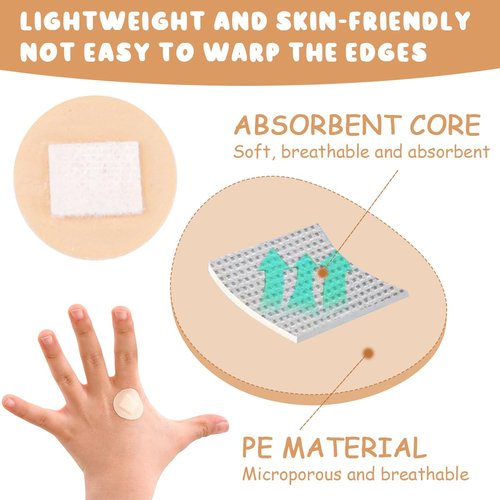 UPIQNG Band Aid Mini Round Bandages Water Resistant Wound Care Vaccine Patch Small Self Adhesive Breathable First Aid Bands,Skin Color,100Pcs