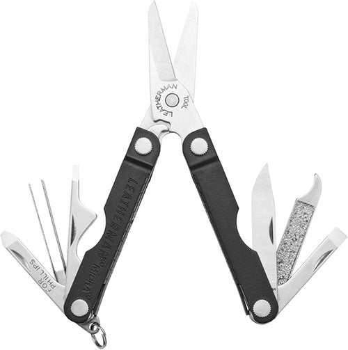 LEATHERMAN Micra Keychain Multi-Tool - Compact Grooming Tools for Everyday Carry | Jet Black