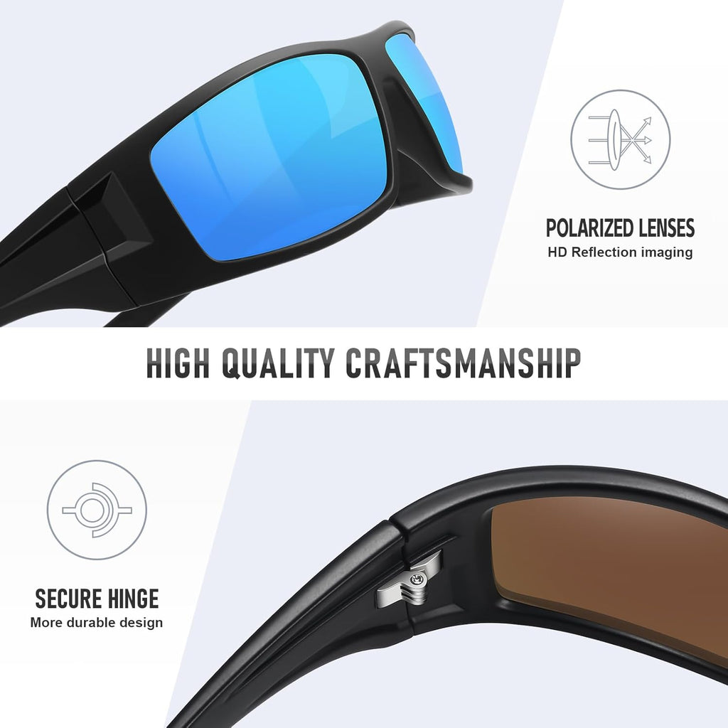 Skiennix Polarized Sports Sunglasses - Unbreakable Frame for Cycling & Fishing | UV400 Protection
