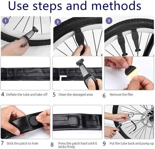 YBEKI Bike Tire Repair Kit with 210PSI Mini Pump & 10-in-1 Multi-Tool | Includes Chain Breaker, Glueless Patches, Tire Levers & Portable Bag | for Road, Mountain & BMX Bicycles