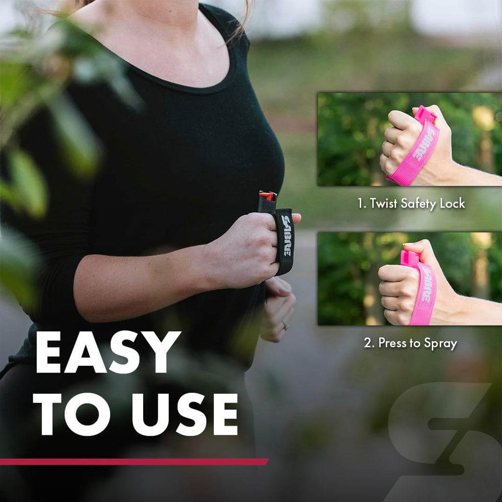 SABRE Runner Pepper Gel - Police Strength OC Spray with Adjustable Reflective Hand Strap | 0.67 fl oz, 13 Seconds Spray Time