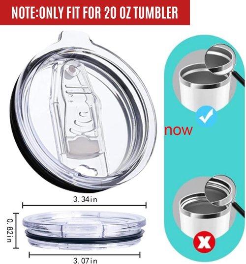 LEIOH 20 oz Tumbler Replacement Lids - Spill Proof Silicone Covers for YETI Travel Mugs | BPA Free