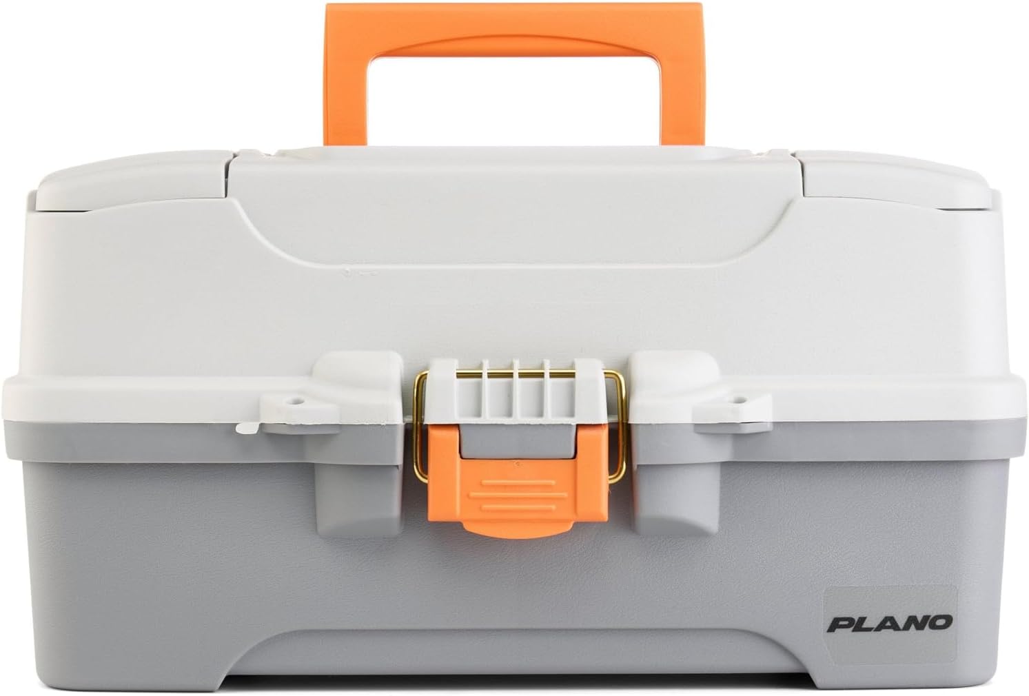 Plano Tackle Box - Three-Tray Design with Rust-Proof Brass Latch | Light Grey/Dark Grey, Portable Fishing Organizer