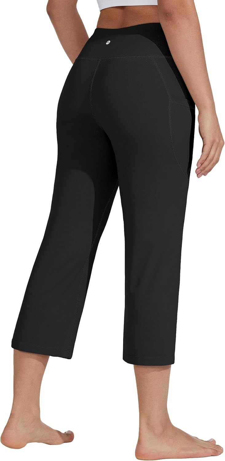 Willit Women's Yoga Capris - High Waist Athletic Leggings for Comfortable Workouts | 21" Length