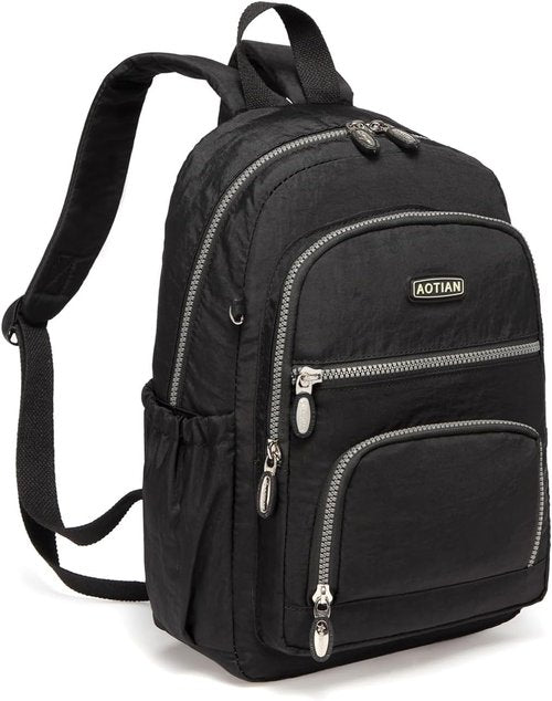 AOTIAN Small Backpack - Durable Lightweight Daypack for Hiking & Travel | Black Color
