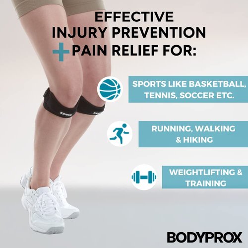 Bodyprox Knee Strap - Patella Tendon Support Brace for Pain Relief | 2-Pack for Sports & Activities
