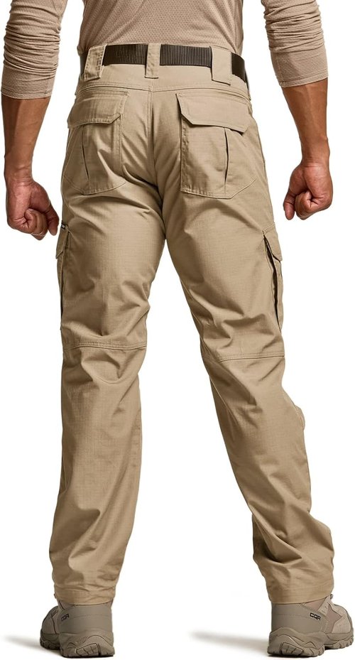 CQR Men's Tactical Pants - Lightweight Water Resistant Ripstop Cargo Pants for Outdoor Adventures