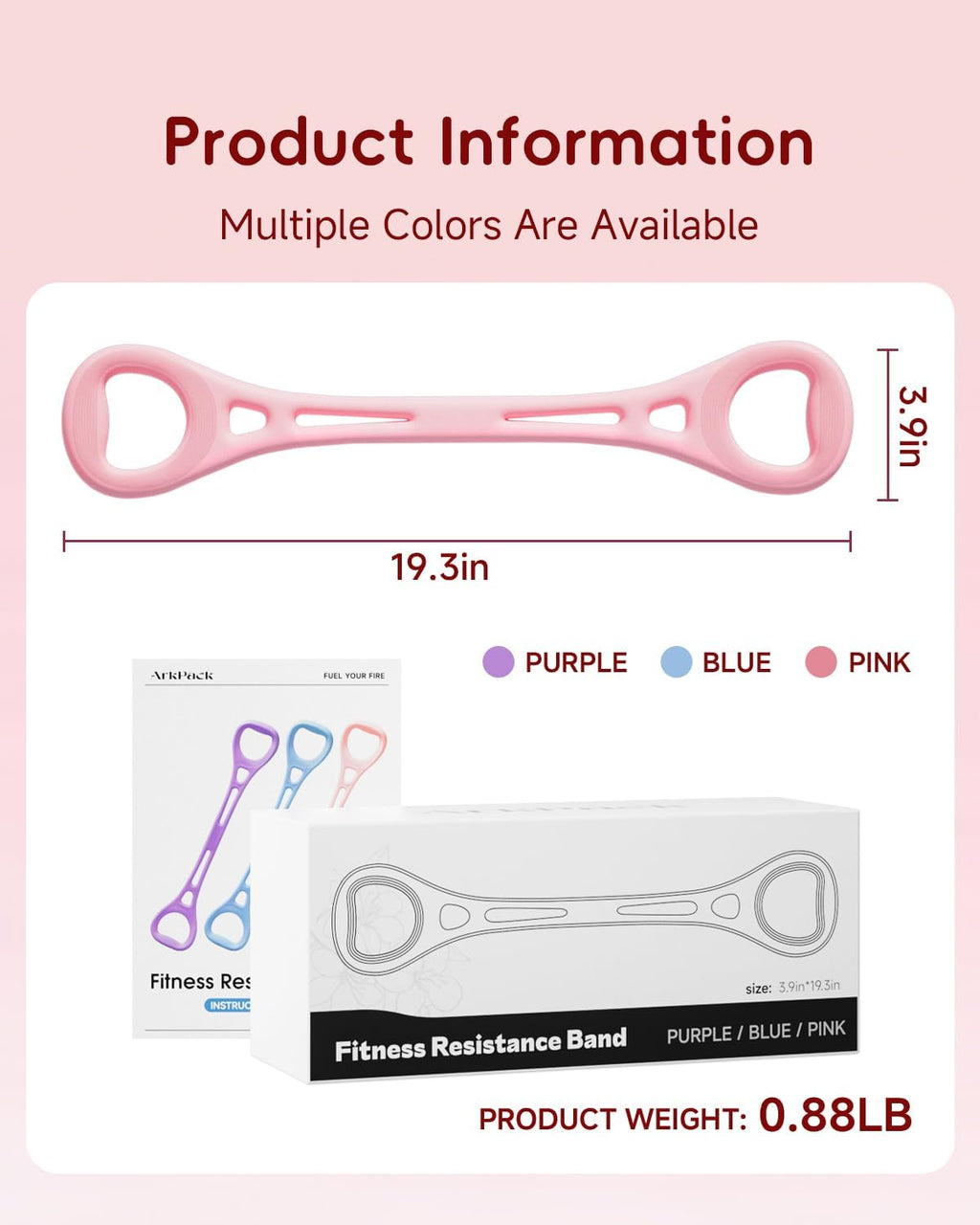 Skiennix Resistance Bands - 2PCS Thickened TPE Figure 8 Fitness Bands for Yoga & Pilates Workouts