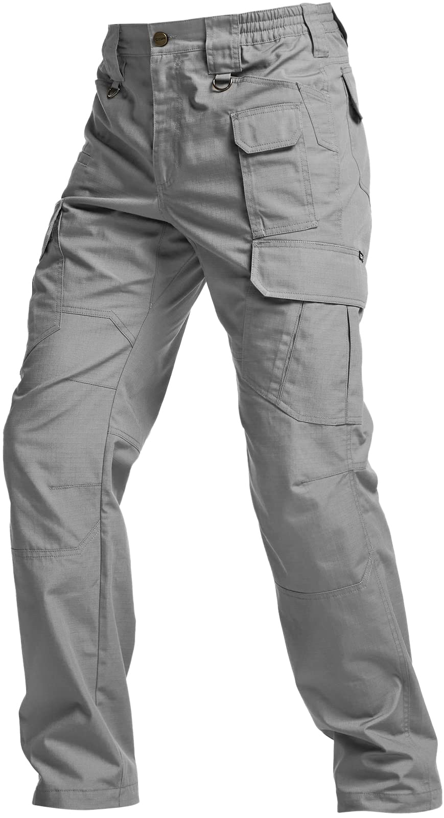CQR Men's Tactical Pants, Water Resistant Ripstop Cargo Pants, Lightweight EDC Work Hiking Pants, Outdoor Apparel, Duratex Mag Pocket Stone, 44W x 30L