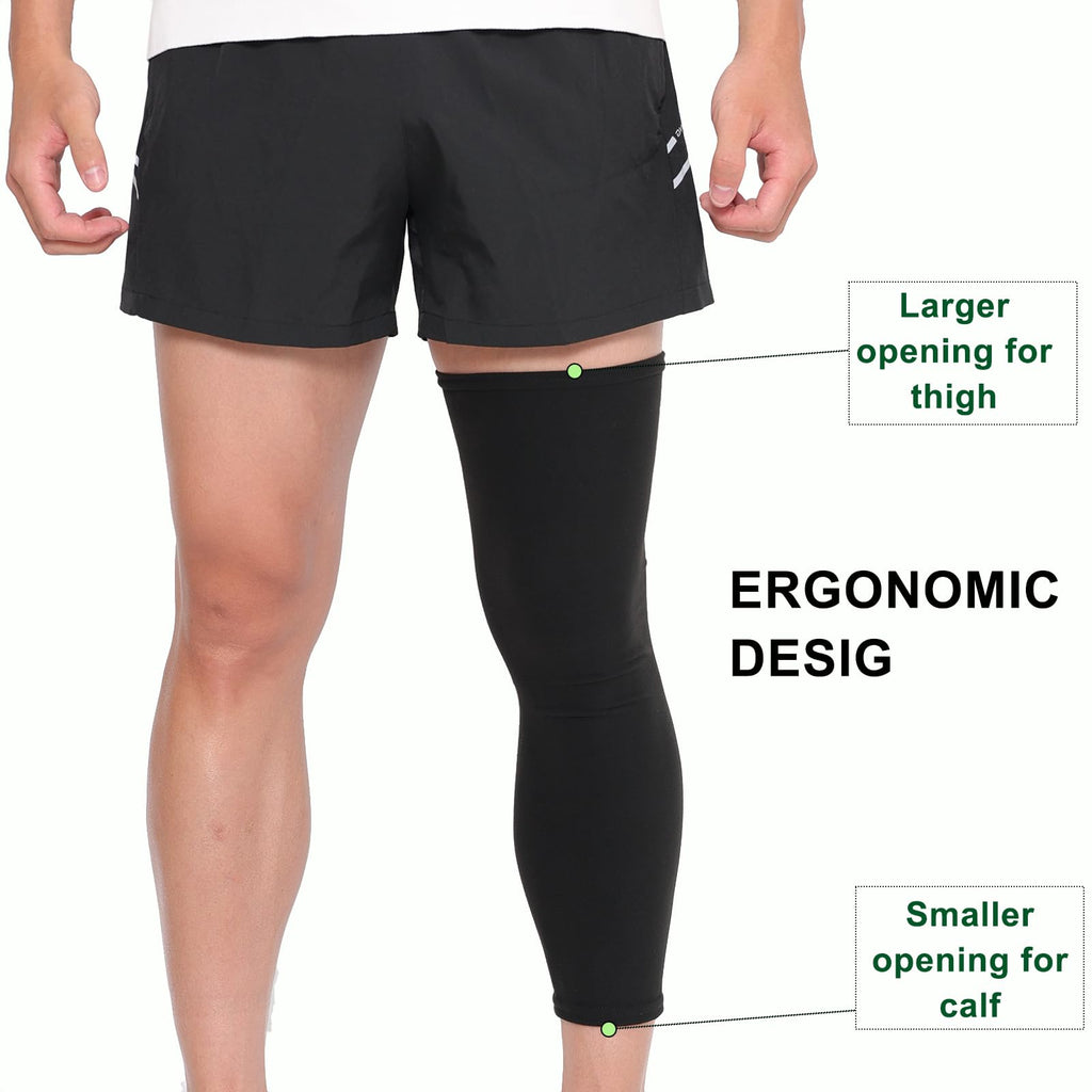 DOUKOM Knee Brace Undersleeve for Men & Women, Leg Undersleeve for Knee Brace Closed Patella Protects Skin from Abrasions and Irritations (L)