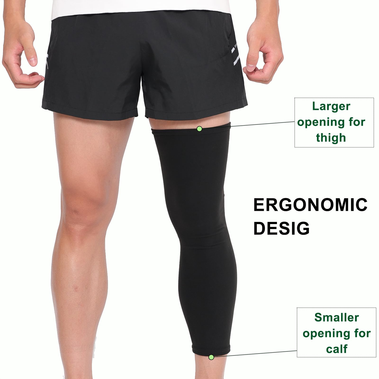 DOUKOM Knee Brace Undersleeve for Men & Women, Leg Undersleeve for Knee Brace Closed Patella Protects Skin from Abrasions and Irritations (L)
