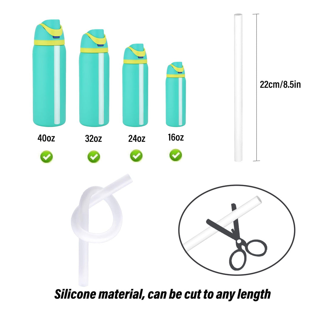 Replacement Lid for Owala Freesip, Compatible with Owala Cup 16oz 24oz 32oz 40oz, One Button Water Bottle Top Lid Replacement Accessory and Straws, Leakproof, BPA-Free (A black)