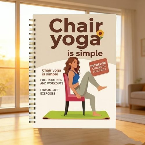 30-Day Chair Yoga Guide by Regine Switzerland - 60 Workouts for Weight Loss & Flexibility | Spiral Bound, 5.5x8.3 Inch, Beige