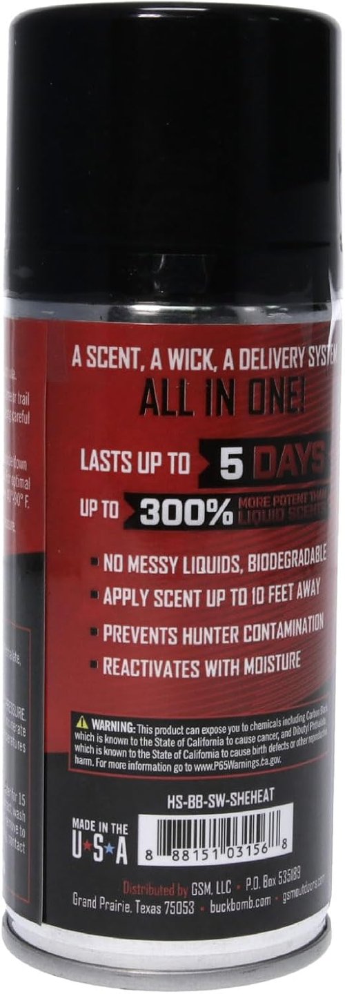 Hunters Specialties Buck Bomb Scent - Scented Foam String Attractant Spray | 5 Oz (142g) for Hunting Success