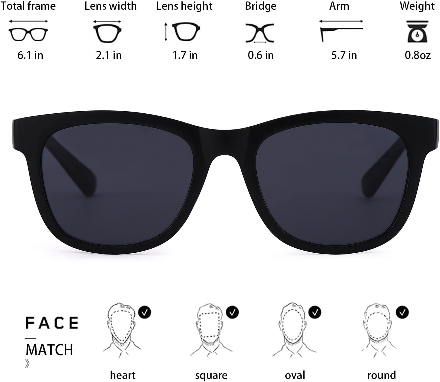 Skiennix Classic Retro TR90 Sunglasses - Non-Polarized UV Protection for Men & Women