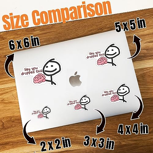 Funny Brain Sticker Pack 2x2 Inches Waterproof Vinyl Decals - Set of 3