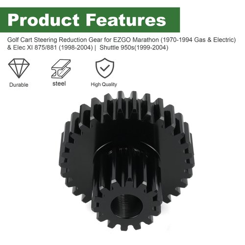 Steering Reduction Gear for EZGO Marathon Golf Carts fits 1970-1994 Gas & Electric Marathon,1998-2004 Elec XI 875/881, 1994-2004 875 Gas, 1999-2004 Shuttle 950s - Replaces OEM 13133G1, 23279G1