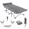 Camping Cot for Adults Sleeping Portable Folding Outdoor Cots for Camping W/Soft Pad Carry Bag for Home Office Nap Beach Travel, 500LBS,Grey