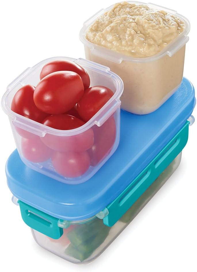 Rubbermaid LunchBlox Leak-Proof Snack Pack Containers - Blue, Perfect for On-the-Go Meals