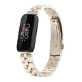 FitTurn Bands Compatible with Fitbit Luxe Metal Stainless Steel Watch Band Replacement Classic Durable Solid Link Accessory Buckle Metal Strap Wrist Band for Luxe Fitness Wellness Tracker-Champagne gold
