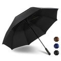 SoulRain 62 Inch Arc Umbrella Double Layer Vented Big Windproof Waterproof Umbrellas,Automatic Open Golf Umbrella for Men and Women and Family(black)