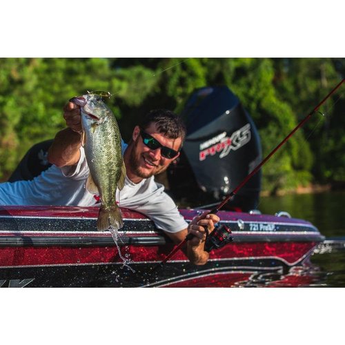 Ugly Stik 7’ Carbon Spinning Rod, One-Piece, 6-12lb Line Rating, Medium Power, Fast Action, 3/16-5/8 oz. Lure Rating, Red/Black