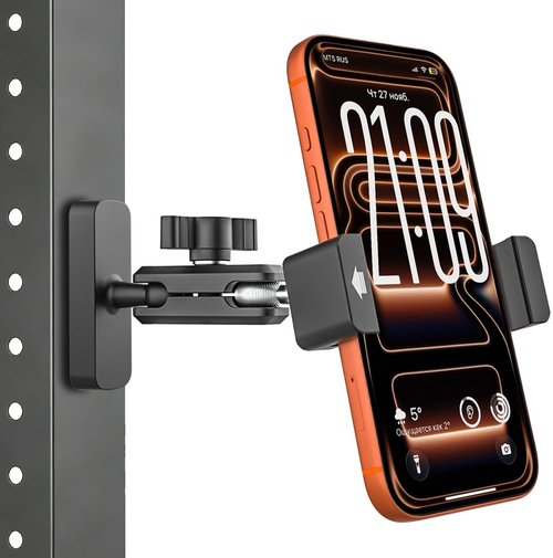 GDZN Alloy Magnetic Phone Holder, [Strong N56 Magnet] 360° Adjustable Magnetic Phone Mount for Gym/Golf Cart/Tractor/Forklift/Boat/Fridge/Metal Surface, Fit for iPhone 17 16 15, Galaxy, 4-7" Phone