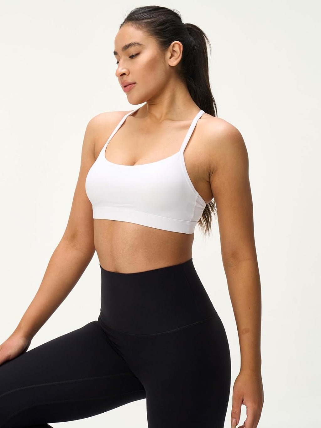 Skiennix Women's Y-Back Padded Sports Bra - Soft, Strappy U-Neck for Low Impact Yoga & Pilates