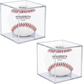 Baseball Display Case - UV Protected Acrylic Cube for Autograph Memorabilia | 2 Pack