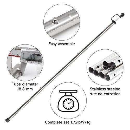 SAN LIKE Tent Poles for Tarp - 90 in Set of 4, Telescoping Canopy Poles for Rooftop Tents, Camping & Trekking, Awning