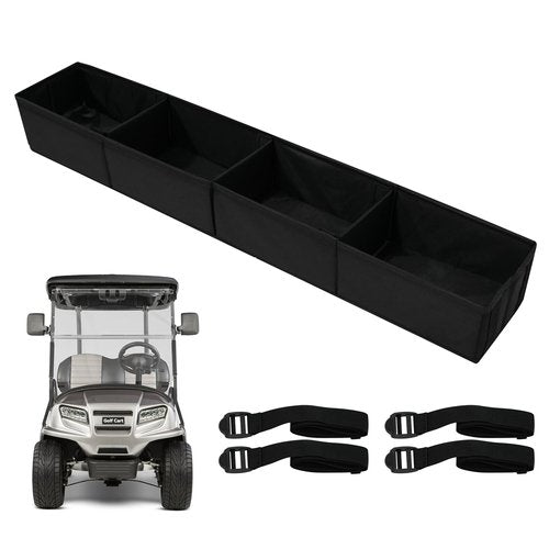 YUWEIDG0769 Golf Cart Inner Front Storage Basket, No Drilling Golf Cart Organizer Collapsible, Universal Compatible with EZGO Club Car Yamaha Kandi Electirc Golf Carts, Dash Organizer Tray