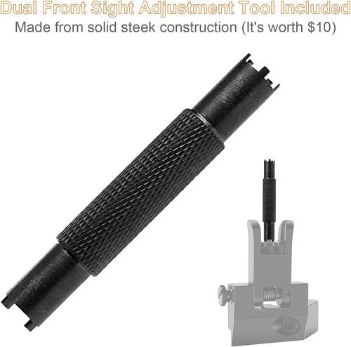 Fiber Optics Iron Sights - Low Profile 45 Degree Backup AR Sights with Red & Green Dots for Picatinny/Weaver Rail